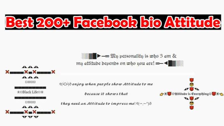 Best 200 Facebook bio Attitude For Boys 2023 Updated 768x432 - M Zeeshan Haider | Results, Scholarships, Jobs
